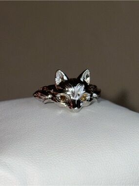Silver Fox Head Ring